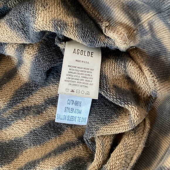 Agolde Balloon Sleeve Tie Dye Cotton D Sweatshirt - Picture 3 of 4